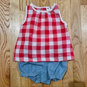 Carter’s Baby Girls Buffalo Check Top & Diaper Cover - Size 18 Months